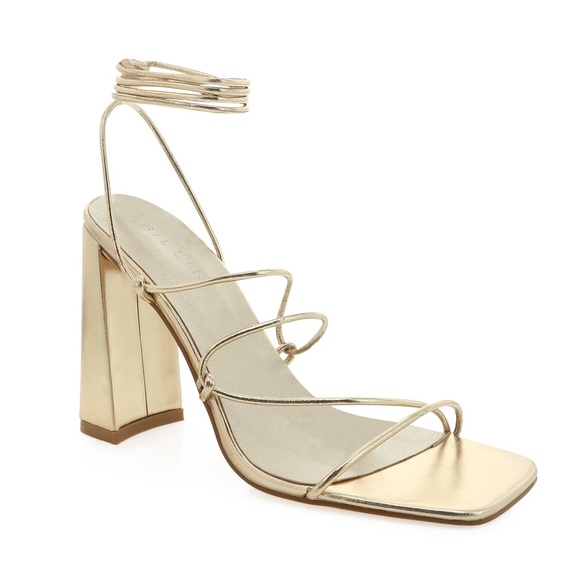 NWT Billini x Show Me Your Mumu Mahari Metallic Gold Wrap Strappy Heel Sandals 9 - Picture 3 of 16